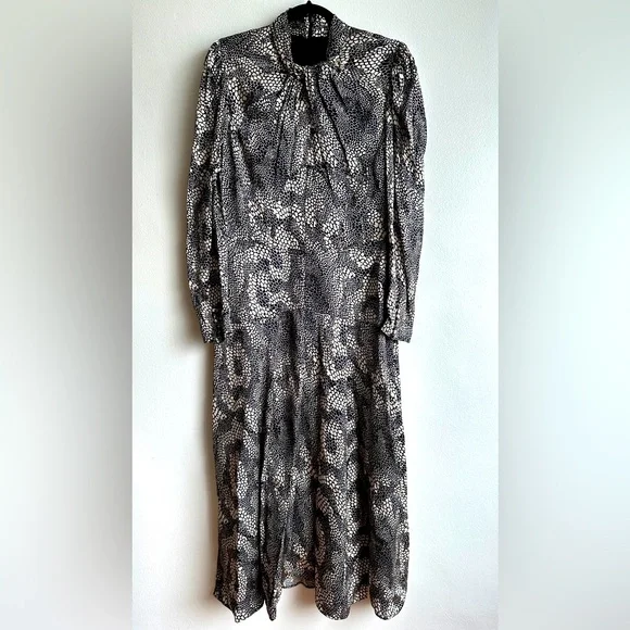 Isabel Marant | Dresses | Isabel Marant Vilma Graphic Print Twist Puff  Sleeve Maxi Dress Size Fr 4 Us 8 | Poshmark